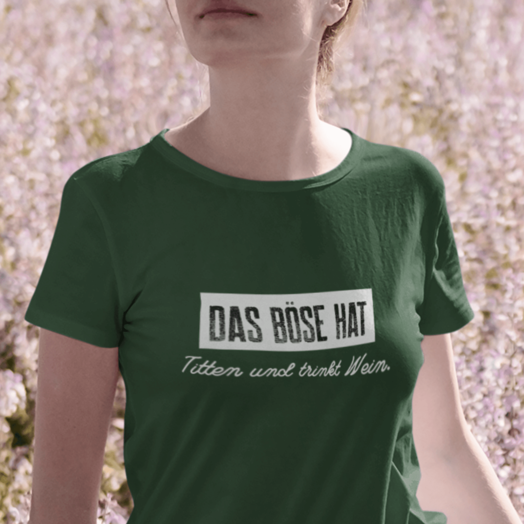DAS BÖSE TRINKT WEIN - Damen Premiumshirt - einschenken24.de