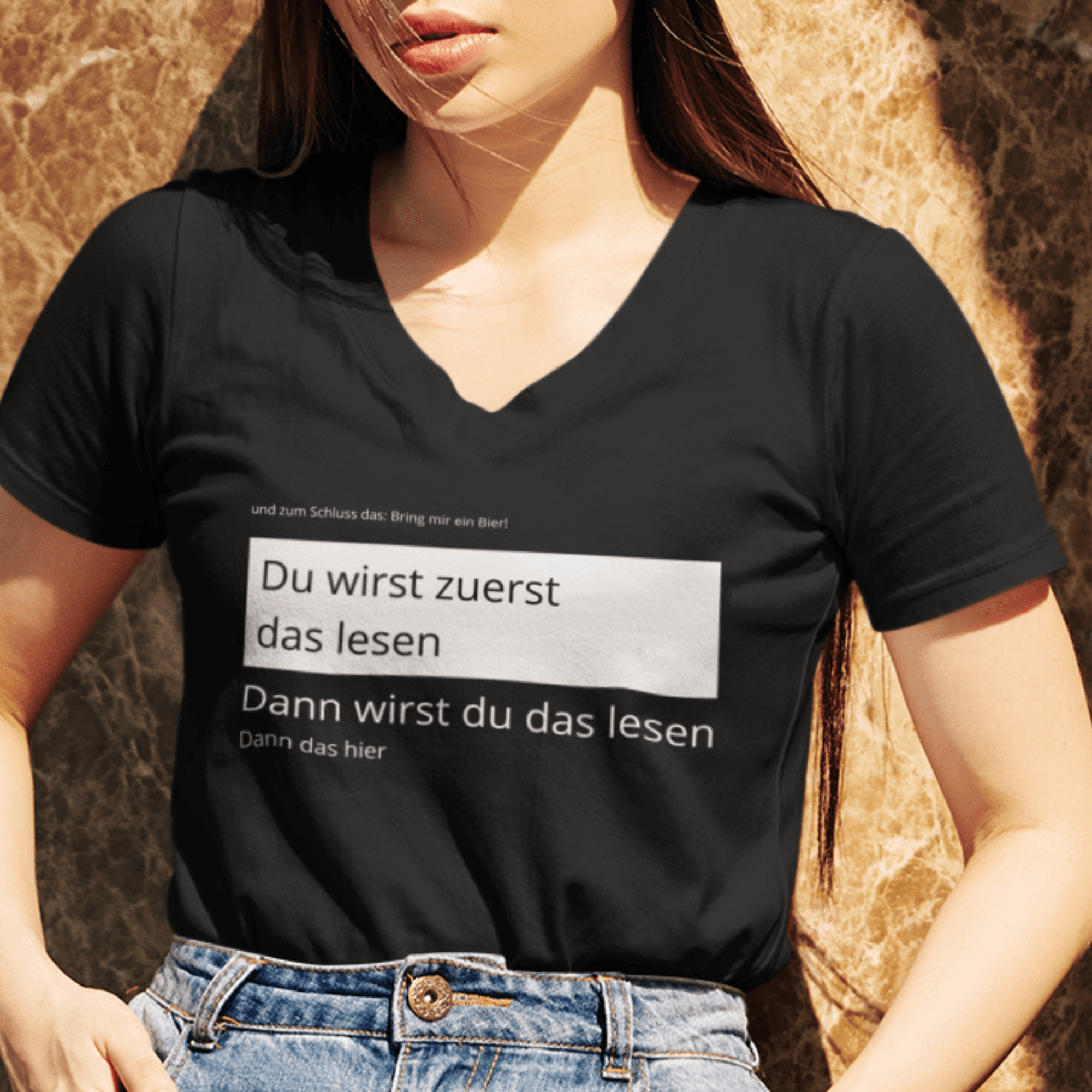 BRING MIR BIER - V-Neck Damenshirt - einschenken24.de