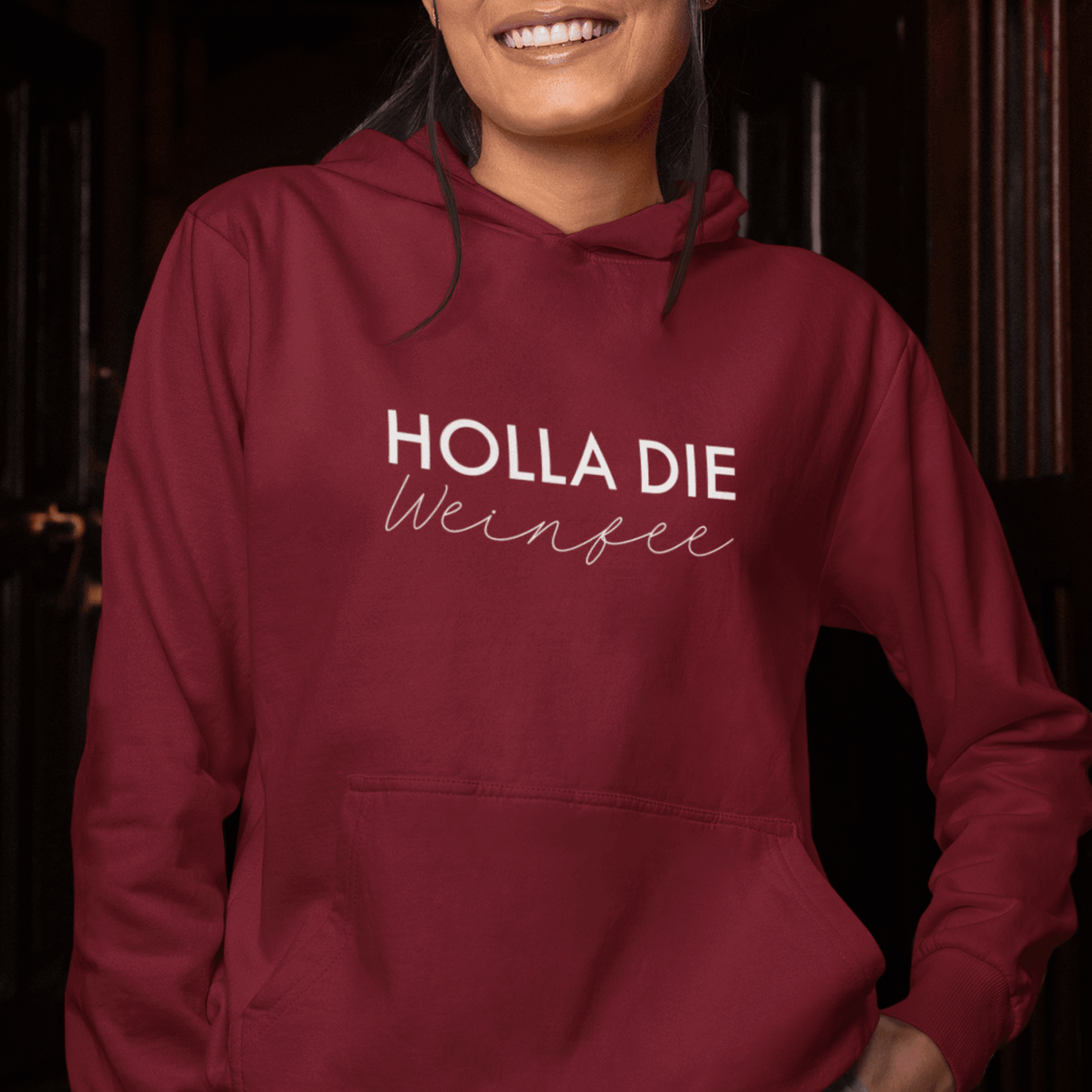 HOLLA DIE WEINFEE  - Damen Hoodie aus Bio-Baumwolle